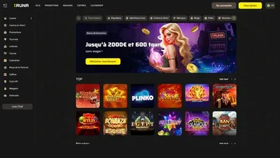Runa Casino lobby de jeux en ligne